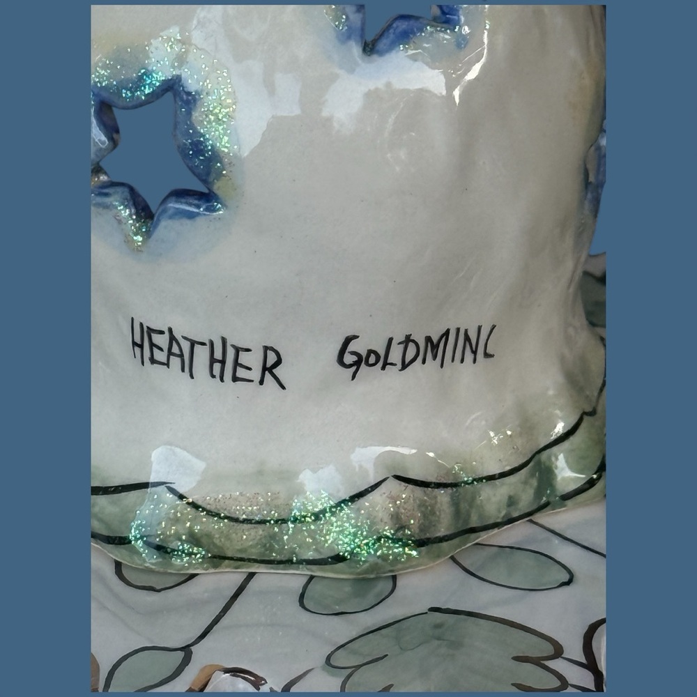 Vintage Blue Sky Christmas Tea Light Angel Figurine Signed by Heather Goldminc - Picture 3 of 5